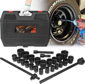 Impact Socket Set 27 PCs 3/4" Drive 6 Point SAE 7/8"-2", Metric 22 to 50 mm - Bild 1 von 11