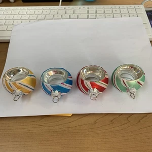 Avon Napkin Ring / Place Card Holder Set of 4 Blown Glass Christmas Ornament C5 - Picture 1 of 17