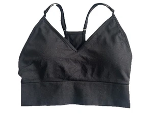 💖Victoria’s Secret PINK SPORT Seamless Lightly Lined Racerback Bra-Black-XS - Picture 1 of 3