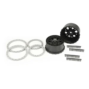 Pro-Line 2763-03 Impulse Pro-Loc Black Wheels w/ Stone Gray Ring (2) : X-Maxx - Picture 1 of 3