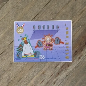 1996 Upper Deck Olympicard Sticker Looney Tunes #48 Weight Lifting Stick Ums - Bild 1 von 2