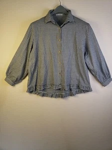 Cellabie schwarz-weiß karierte Button Down Bluse Gr. XL Preppy Modest - Bild 1 von 13