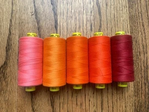 Gütermann Mara orange 100% Polyester 5 Spools Threads gutermann - Picture 1 of 3