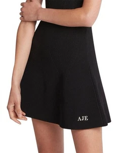 Aje "Casa" ribbed knit mini skirt in black size XL/UK14 - Picture 1 of 7