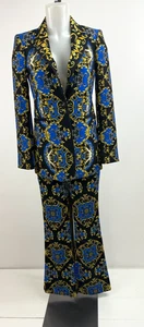ALICE + OLIVIA Regal Romance Versace Like Print Blazer Jacket & Pants Suit Sz 0 - Picture 1 of 5