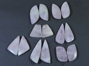 128 kt. natürlicher rosa Kunzit passendes Paar ausgefallener Cabochon Edelstein 7 Paar Lot W842 - Bild 1 von 9