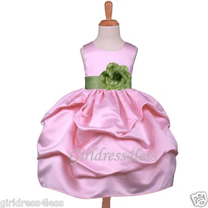 ROSA/VERDE SALVIA PRINCESA RECOGER FLORES VESTIDO NIÑA 6M 12M 18M 2 3/4/4T 6 8 10 12 - Imagen 1 de 2
