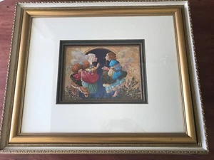 James Christensen, "Two Angels Discussing Botticelli" #2437 SIGNED FRAMED PRINT - Picture 1 of 3