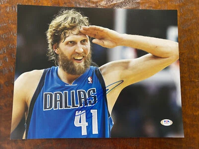 Dirk Nowitzki Signed 11x14 Photo PSA DNA Coa Autographed Dallas Mavericks - Image 1 of 4