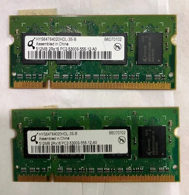 HP OEM original 1GB Pavilion DDR2 PC2-5300S SODIMM 417054-001 (2-512 Mb) - Image 1 of 2