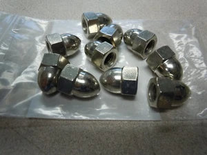 3/8-16 Brass Nickel Plated Cap Nut Lot Of 10 - Picture 1 of 2