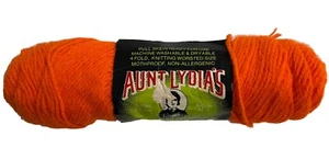Aunt Lydia's All Purpose 100% Acrylic Hand Knitting Yarn Skein Hot Orange 340 - Picture 1 of 4