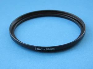 58mm to 62mm Step Up Step-Up Ring Camera Lens Filter Adapter Ring 58mm-62mm - Picture 1 of 2