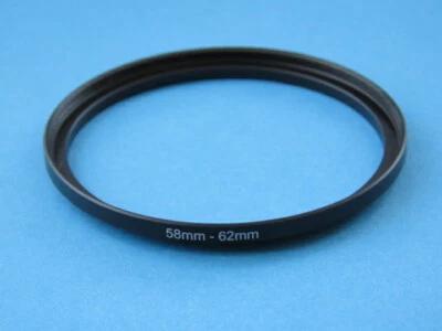 58mm to 62mm Step Up Step-Up Ring Camera Lens Filter Adapter Ring 58mm-62mm - Image 1 of 2