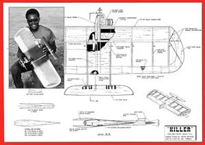 Model Airplane Plans (UC): KILLER 36" Wingspan Combat for .35 Engine - Picture 1 of 2