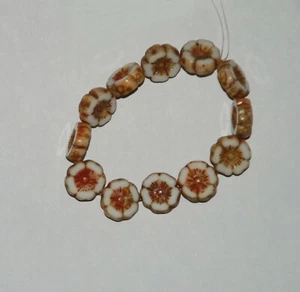 12mm Czech-made Glass, Table-Cut Hibiscus Flower Beads - Choose color - Picture 1 of 8