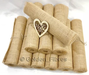 Bulk 10X Handarbeit Jute Hessisch Sackleinen rustikal zum Selbermachen Hochzeit Dekoration Tischläufer - Bild 1 von 1