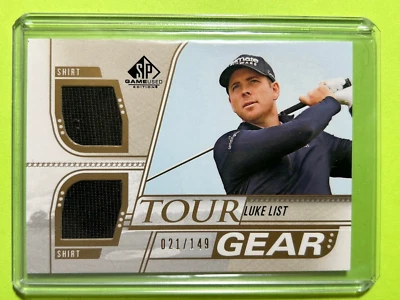 2021 UPPER DECK GAME USED GOLF TOUR GEAR SP #/149 LUKE LIST ROOKIE DUAL SHIRTS - Image 1 of 2