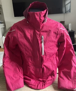 Lands End Women's Pink Ski Snowboarding Winter Jacket Hidden Hood  Size S (6-8) - Picture 1 of 4