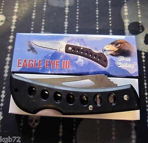 Frost 15-109B 15109B Eagle Eye III Folding Knife ~ Black Lightweight Handle - Picture 1 of 4
