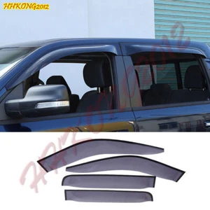 For Dodge Ram 1500 2019-2024 Black Window Wind Visors Rain Guard Vent Deflectors - Picture 1 of 10