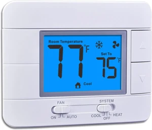 Upgraded Digital Non-Programmable Thermostat for Home 1 Heat/1 Cool Single Stage - Picture 1 of 12