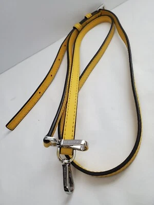 Michael Kors 黄色 Saffiano 皮革替换包表带 银色 硬件 二手状况完好 — 第 1/4 张图片