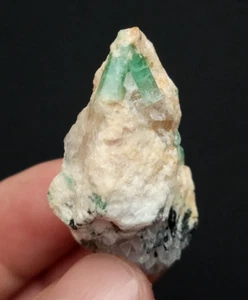 Emerald with Schorl and Quartz from Gilgit Baltistan Pakistan. - Picture 1 of 8
