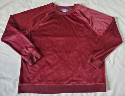 Nuevo Laura Scott Para Mujer Talla XXL Terciopelo Manga Larga Cuello Redondo Granate Elástico  Foto 1 de 4