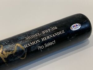 Ramon Hernandez A's Padres Orioles Signed Autograph BWP Game Used Bat PSA DNA