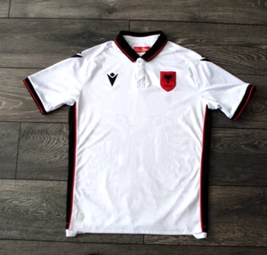 MAGLIA CALCIO AWAY ALBANIA 2023-2024 MAGLIA CALCIO MACRON AUTENTICA EURO TAGLIA S - Foto 1 di 9