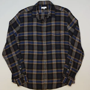 Reiss Mens Viscose Shirt Light Flannel Large Slim Fit Check Tartan Plaid Ennis - Picture 1 of 13