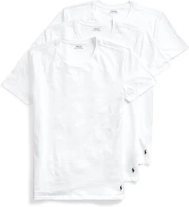 Polo Ralph Lauren Para Hombre Calce Clásico Crews Camisetas Blanco 3Pk Talla L 100% Algodón - Imagen 1 de 5