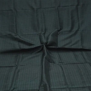 Vintage Black 100% Pure Silk Handloom Checks Sari Remnant 5YD Craft Fabric Scrap - Picture 1 of 4