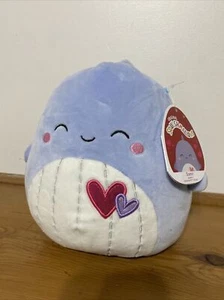 Valentinstag Samir Squishmallow Wal 8 Zoll 2022 Kellytoy Plüsch Herzen V-Day - Bild 1 von 2