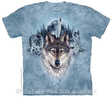 New Plus Size Blue Moon Wolves T-Shirt - Label U.S 3XL (Fits AUST 5XL / Size 24)
