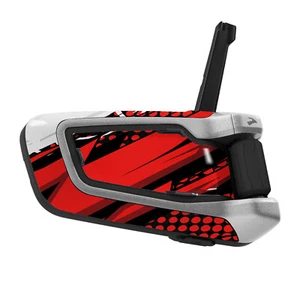 For Cardo Packtalk Bold Skin Decal Wrap Stickers Glossy Red Striple - Picture 1 of 5