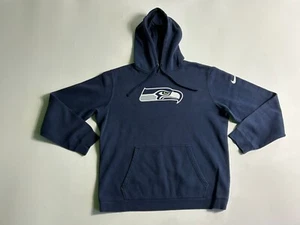 Nike Seattle Seahawks Hoodie Sweatshirt Mens L Navy NFL Football Sports Pullover - Picture 1 of 10