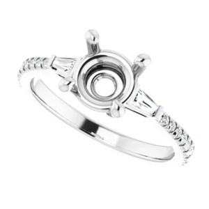 Round Cut 7mm Natural Diamond Womem Bridal Engagement Ring Setting Platinum Gift - Picture 1 of 6