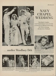 1945 Beauty Woodbury Facial Soap 1940s Vintage Print Ad WW II Era Navy Chapel We - Picture 1 of 7