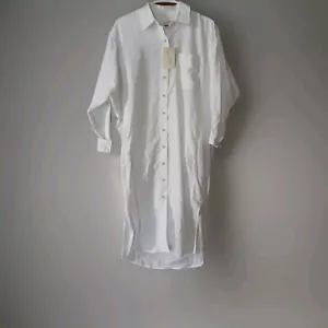 Abito Camicia Filo Universale Donna XS Bianco Bottoni Super Morbido Nuovo con etichette - Foto 1 di 7