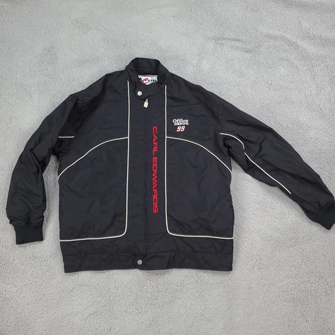 Carl Edwards Nascar Jacket XL Black Office Depot 99 Chase Authentic Racing Nylon Cover