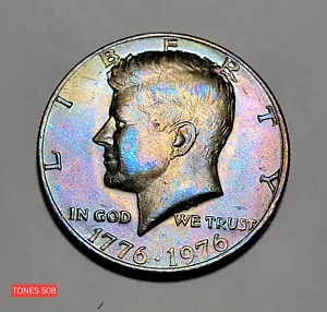 1976-P UNC BICENTENARIO MONSTER TONED KENNEDY MEZZO DOLLARO TONI508 - Foto 1 di 2