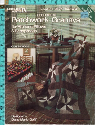 Crocheted Patchwork Grannies for Afghans, Pillows & Bedspreads Leisure Arts 267 - Image 1 of 2