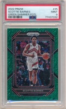 SCOTTIE BARNES 2022/23 PANINI PRIZM GREEN SHIMMER FOTL PRIZMS SP #5/5 PSA 9 MINT