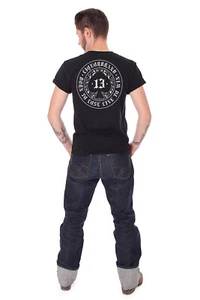 Liquor Brand Born to Lose Old School Tattoo Spade Rockabilly Mens T-Shirt - Picture 1 of 5