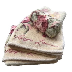 Ralph Lauren Kathleen LOTE DE 3 Toallas Vintage Floral Amarillo 2 Baños 1 Mano - Imagen 1 de 11