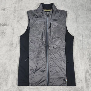Smartwool Vest Mens Small Gray Black SmartLoft Insulated Merino Wool Full Zip - Picture 1 of 12