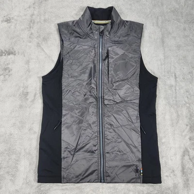 Smartwool Vest Mens Small Gray Black SmartLoft Insulated Merino Wool Full Zip - Image 1 of 4