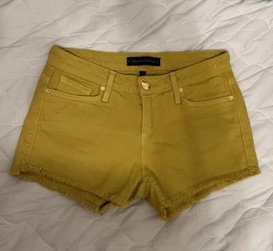 Y2K Juicy Jeans Couture Shorts Olive Color Size 25 Mid Rise - Picture 1 of 8